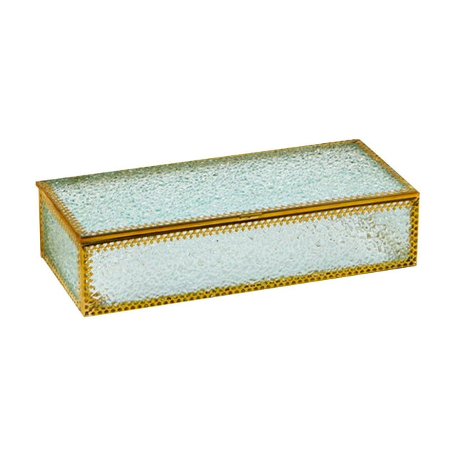 Joyería de vidrio Decoración de la caja del recuerdo Organizador de joyería simple Caja de tocador Caja de tocador para pendientes Día de la madre