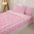 thumbnail image 3 of Erosebridal Leopard Print Zipper Twin Comforter Sets with Fitted Sheet and 2 Pillowcases,Pink Cheetah Animal Themed Zipper Bedding Set For Girls,Pink Reversible,4 Pieces, 3 of 7
