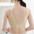 thumbnail image 6 of Women's Bra Front Side Buckle Lace Edge Without Steel Ring Movement Seamless Yoga Bras Women Push Up Beige XL, 6 of 7