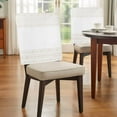 thumbnail image 3 of Bohemian Ethnic Dining Chair Back Cover Only, Brown Lines Linen Texture Set of 4 Chair Back Covers, Removable Washable for Dining Room, Banquet & Holiday Decoration, 3 of 9