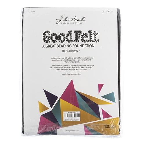GoodFelt Beading Foundation 1.5mm 8.5x11in, 100pcs, Black and White