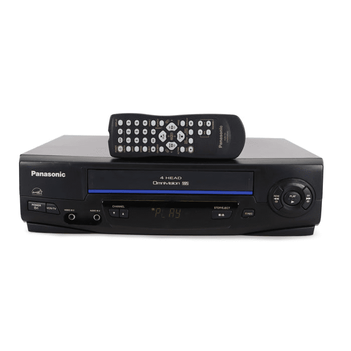 Panasonic PV-V402 Omnivision VCR w/ Original Remote, Manual, A/V Cable, & HDMI Converter