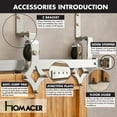thumbnail image 5 of Homacer Brushed Nickel Double Track Z-Shape Bypass Sliding Barn Door Hardware Kit, for Two/Double Doors, 11ft Long Flat Track, Diamond Design Roller, Heavy Duty, for Interior Use, 5 of 6