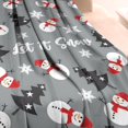 thumbnail image 3 of Gray Christmas Snowman Pattern Blanket,Comfortable Soft Flannel Throw Blanket,All Season,Warm Lightweight Blankets for Sofa Bed Couch Living Room Chair,40"x50", 3 of 4