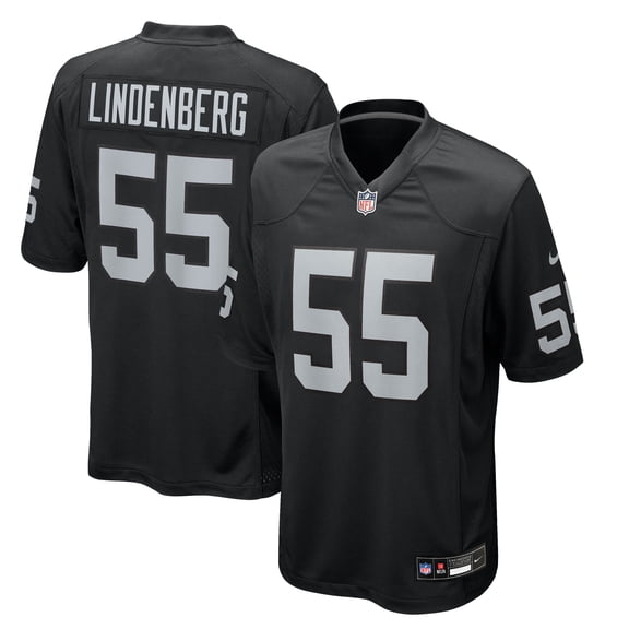Men's Nike Cody Lindenberg Black Las Vegas Raiders Team Game Jersey