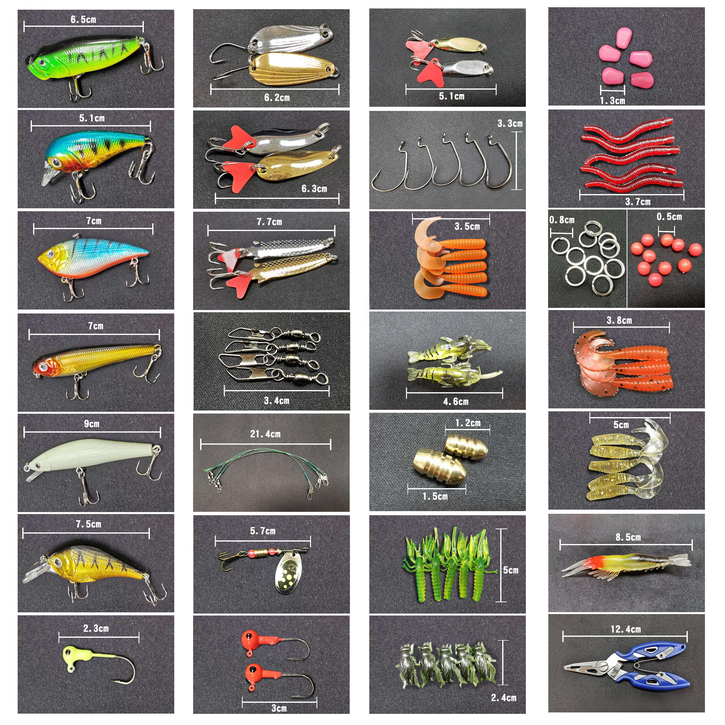 WDG 85Pcs Fishing Lures Kit, Bass Trout Fishing Baits Accessories Including  Lures Hook, Plastic Worms, Crank Bait, Top Water Lures, Fishing Pliers  Scissors Set 