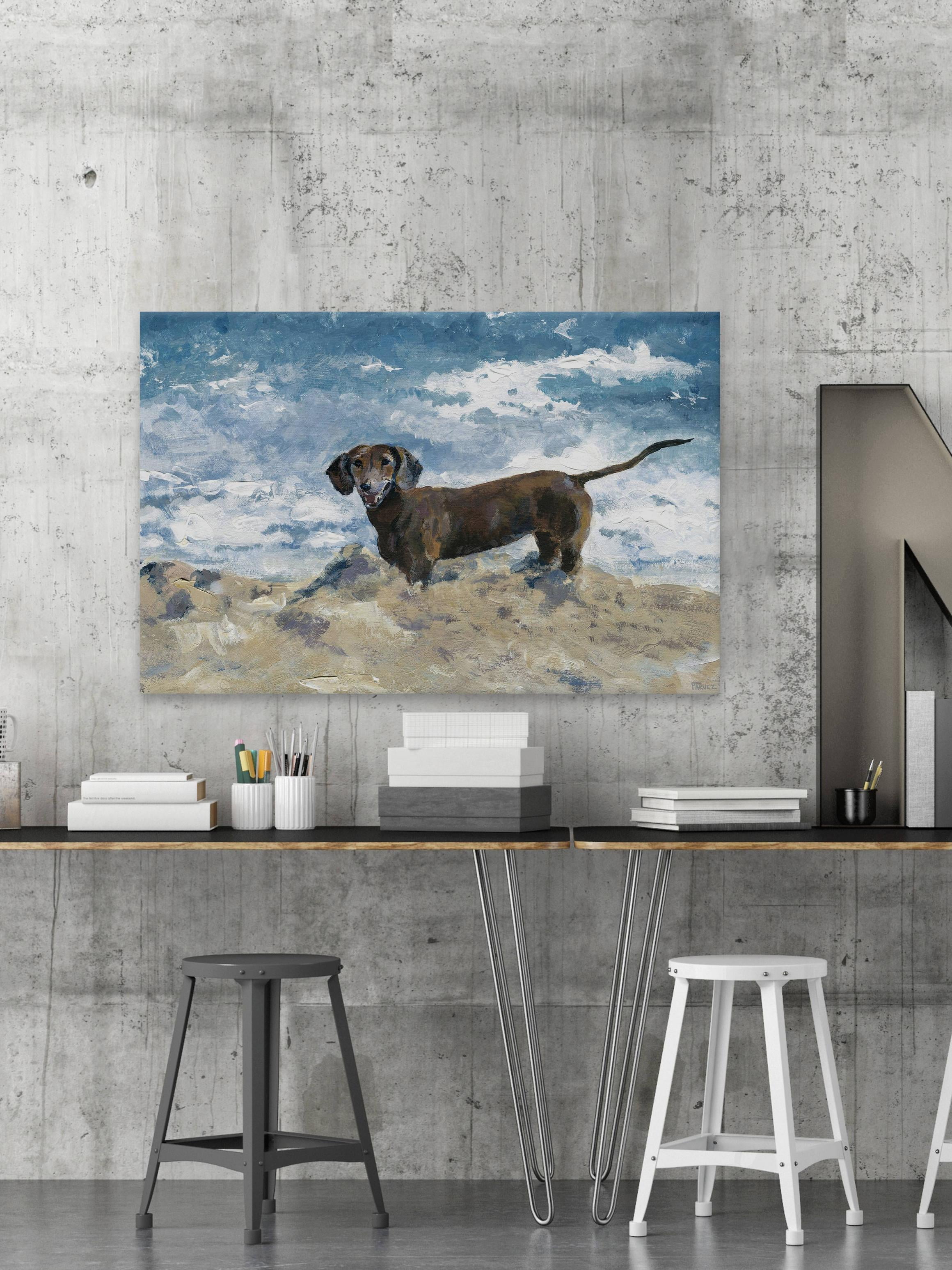Parvez Taj Enjoying the Sand Canvas Wall Art