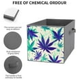 thumbnail image 5 of Collapsible Oxford Fabric Storage Cubes with Handles, Large Mid Foldable Oxford Cloth Bins Set of 2/6, Closet Organizers for Shelves Clothes Home Kitchen Toy - Leafs, 5 of 7