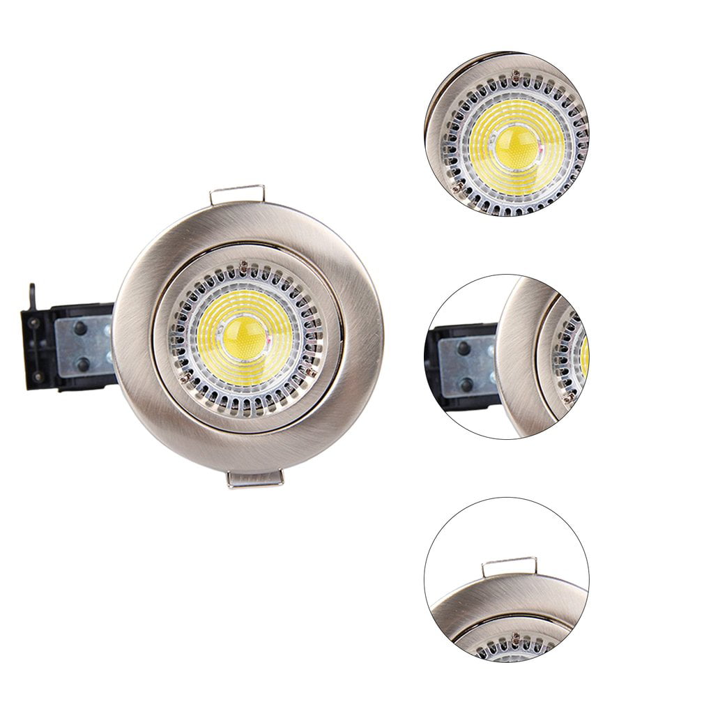 Fire Rated Fixed GU10 Recessed Bathroom Ceiling Spotlight Downlight Satin Chrome 