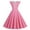 ☪211-Pink, variant on Women's Hepburn Style Vintage Square Neck Lace Trim Sleeve Polka Dot Print Flared Dress - Timeless Elegant Silhouette with Classic Pattern for Sophisticated Style