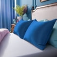 thumbnail image 6 of Lorviah 2 Pack Satin Pillowcases, Ultra Soft & Breathable 20"x26" Standard Size for Hair & Skin, Hypoallergenic Hidden Zipper Closure, Royal Blue, 6 of 6
