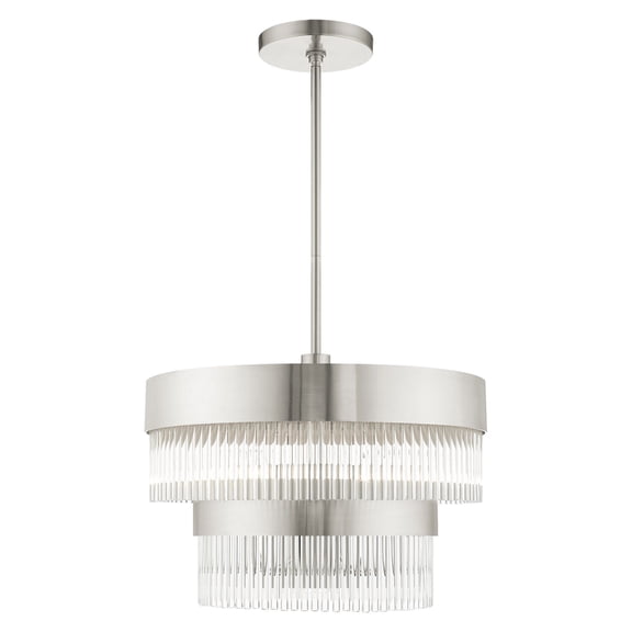 49824-91 Livex Lighting Norwich - 5 Light Chandelier in Modern Style - 20 Inches wide by 22.75 Inches high-Brushed Nickel Finish