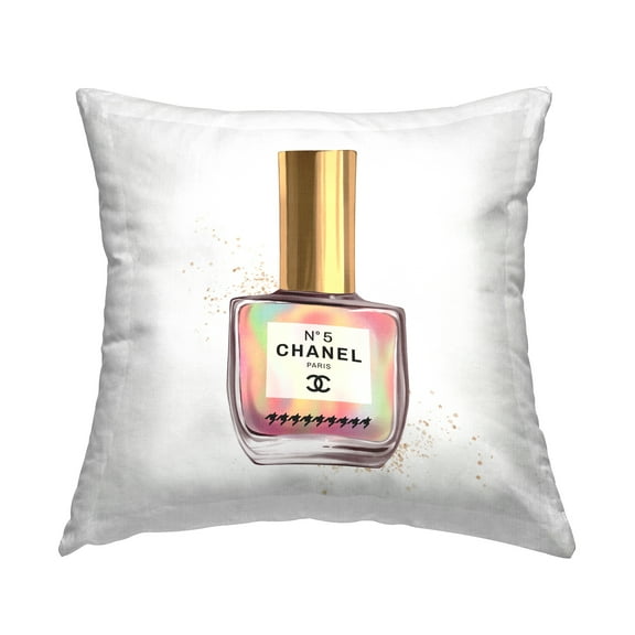 Stupell Industries Pastel Nail Polish Trendy Fashion Square Decorative Printed Throw Pillow, 18 x 18,