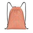 thumbnail image 1 of Gaeub Orange Gingham Drawstring Backpack Bag Sport Gym Sackpack Heavy Duty String Backpack for Men Women-Medium, 1 of 6