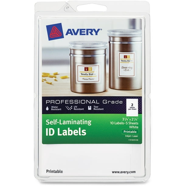 Avery SelfLaminating ID Label, Laser/Inkjet, 4 x 6 Sheet, 2 1/4 x 3 1/