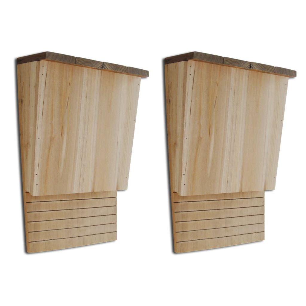 8.7"x4.7"x1'1" Wood Bat House Outdoor Bat Box, Set of 2
