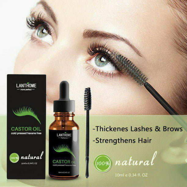 Organic Castor Oil - Boost Hair Growth for Hair, Eyelashes & Eyebrows,100%  Pure, Cold Pressed, Hexane Free. Eyelash Growth Serum & Brow Treatment with  Applicator Kit 