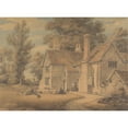 thumbnail image 2 of Thomas Hearne 24x19 Black Ornate Framed Double Matted Museum Art Print Titled: The Poor House, Hadley, Hertfordshire (1802), 2 of 5