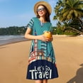 thumbnail image 4 of Balery Let's go Travel Vestidos sueltos de manga corta para mujer, vestidos de verano 2025, vestidos casuales de corte A con vuelo., 4 of 6