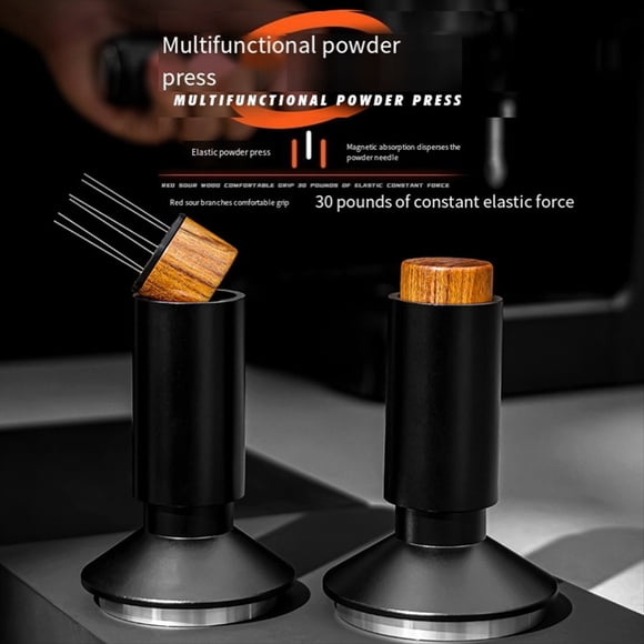 53mm Espresso Tamper - 2-In-1 WDT Tool Coffee Tamper for Espresso Machine, Espresso Hand Tampers with Calibrated Tamper,1x Pink hammer,Photo Color