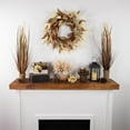 thumbnail image 2 of Northlight Autumn Harvest Neutral Fall Foliage Leaf Wreath, 22-Inch, Unlit, 2 of 5