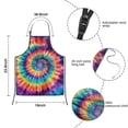 thumbnail image 3 of Rainbow Tie Dye Mandala Pattern Kids Aprons for Girls and Boys,Adjustable Neck Strap Toddler Aprons for Kids Cooking Baking, 3 of 6