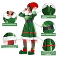 thumbnail image 6 of Elf Costume for Women 5pcs Christmas Outfit Adult Santa Dress Plus Size with Hat Belt Shoes Cover Socks Xmas-XL, 6 of 7