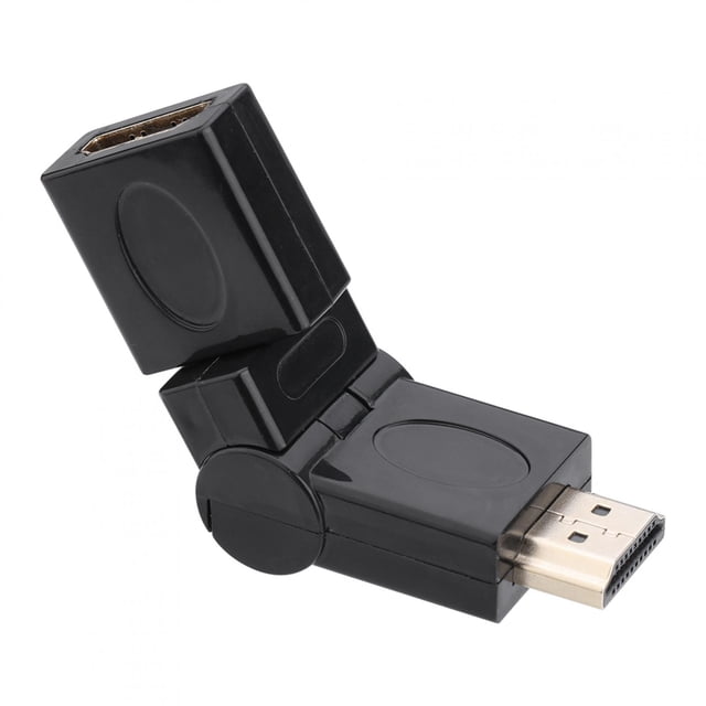 Fugacal Fosa 360 Degree Adjustable Rotation Mini Male To Female Swivel Adapter Converter, Swivels And Rotates For Easy Access To Ports And To Protect Cable(Black)