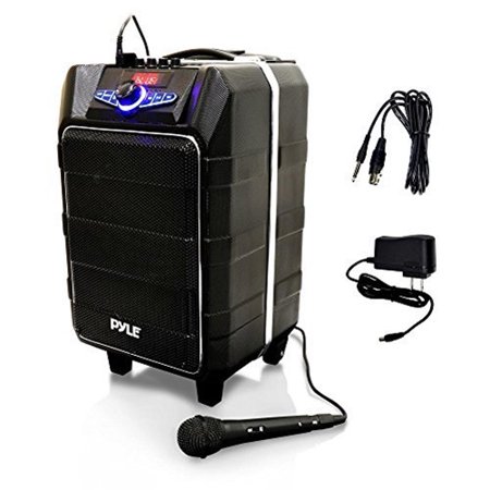 BT Active PA Speaker System - Portable Stereo Loudspeaker, Karaoke Microphone Talkover, MP3/USB/Micro SD/FM Radio