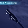 thumbnail image 2 of XWZO Farmhouse Blue Valance Curtain for Kitchen, Room Darkening Rod Pocket Short Curtains for Bathroom, Window Toppers Cafe Curtain 1 Panel, W42 x L12, Navy Blue, 2 of 11