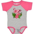 thumbnail image 3 of Inktastic Flamingo with Tropical Flowers Boys or Girls Baby Bodysuit, 3 of 5