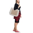thumbnail image 2 of Ethnic Shopping Bag, Bohemian Style Repetition of Triangles and Rhombuses, Eco-Friendly Reusable Bag for Groceries Beach and More, 15.5" X 14.5", Cream, by Ambesonne, 2 of 2