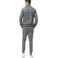 thumbnail image 3 of Men Jogging Suits Sets Mens Jogging Suit Tracksuit Plaid Print Zip Sweatshirt Top And Trouser Set, 3 of 8