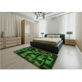 thumbnail image 5 of Ahgly Company Machine Washable Indoor Rectangle Transitional Dark Lime Green Area Rugs, 8' x 12', 5 of 7