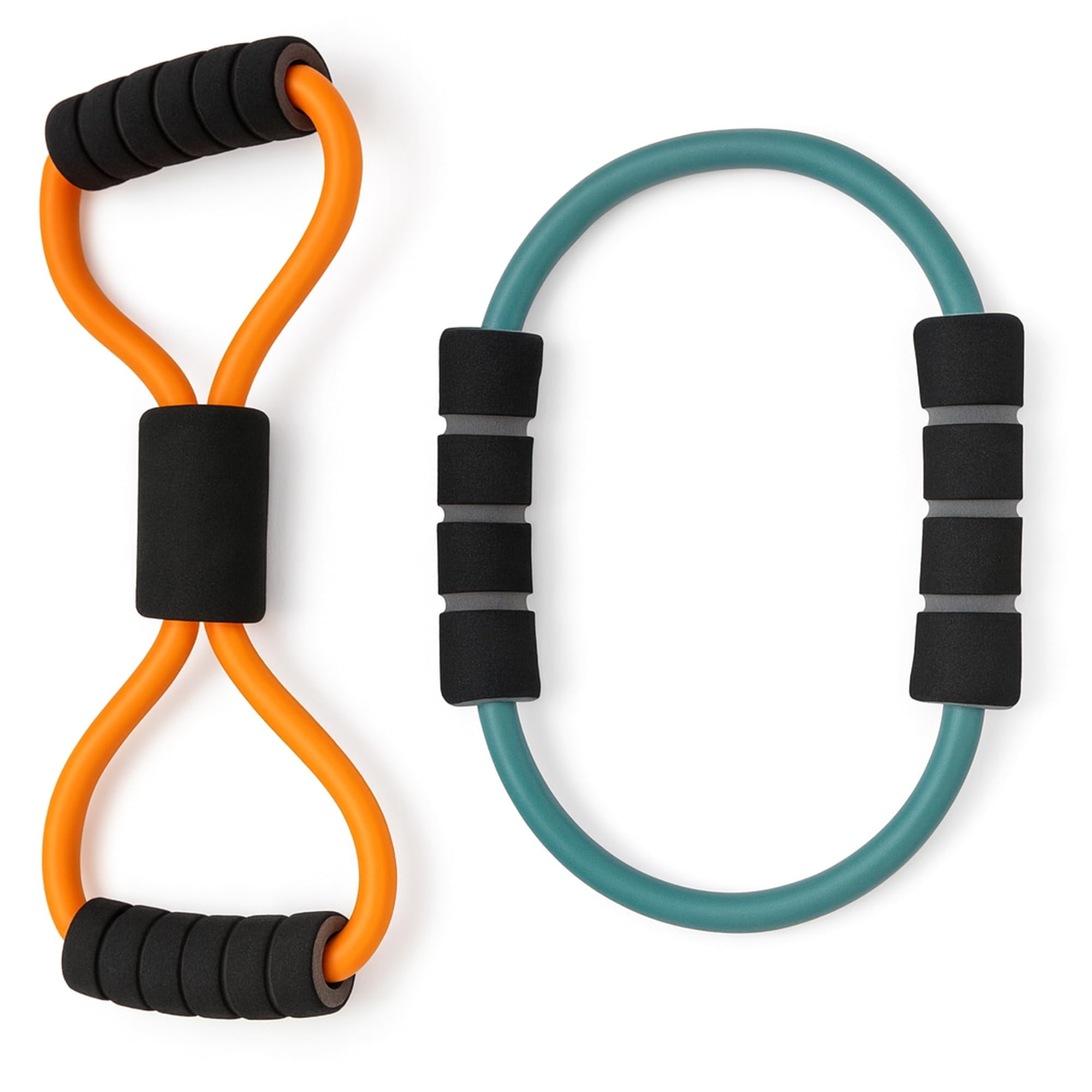 Resistance Bands Set for Women & Men – Figure 8 Exercise Band + Circle Loop Resistance Tube, Chest Expander, Pilates Yoga Stretch Band, Latex Toning Bands for Arms Legs Glutes & Full Body Workout