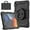 Black, variant on iPad 6th/5th Generation 2018/2017, iPad Air 1/2 & iPad Pro 9.7 Case with Pencil Holder Built-in Kickstand 360 Rotating Handle Screen Protector,3 Layer Hybrid Rugged Heavy Duty Case,Black+Rose