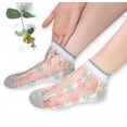 thumbnail image 3 of CHUNTIAN Sox Womens Girls Sheer Lace Ankle Socks UltraThin Transparent Mesh Low Cut Socks Nylon Fishnet Short No Show Liner, 3 of 8