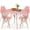 Pink/Oak, variant on Best Choice Products 5-Piece Compact Mid-Century Modern Dining Set w/ 4 Chairs, Wooden Legs - White/Walnut