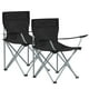 thumbnail image 1 of SONGMICS Sillas de Camping, Juego de 2 Sillas de Exterior, Apoyabrazos, Bolsillo para Tazas, Plegable, Carga de 120 kg, Negro MGCB01BK, 1 of 10