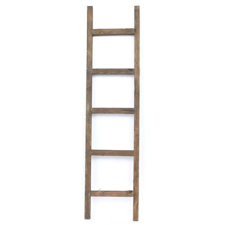 BarnwoodUSA Rustic Farmhouse Decorative Ladder - Our 5 ft Ladder can be Mounted Horizontally or Vertically and is Crafted From 100% Recycled and Reclaimed Wood | No Assembly Required |