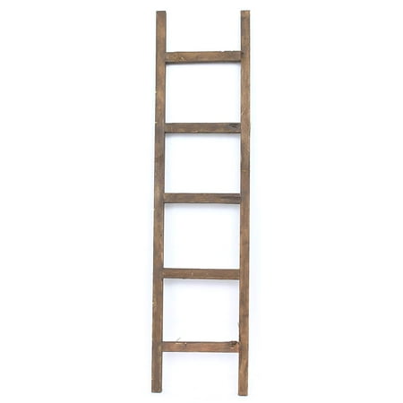 - BarnwoodUSA Rustic Farmhouse Decorative Ladder - Our 5 ft Ladder can be Mounted Horizontally or Vertically and is Crafted From 100% Recycled and Reclaimed Wood | No Assembly Required | Brown