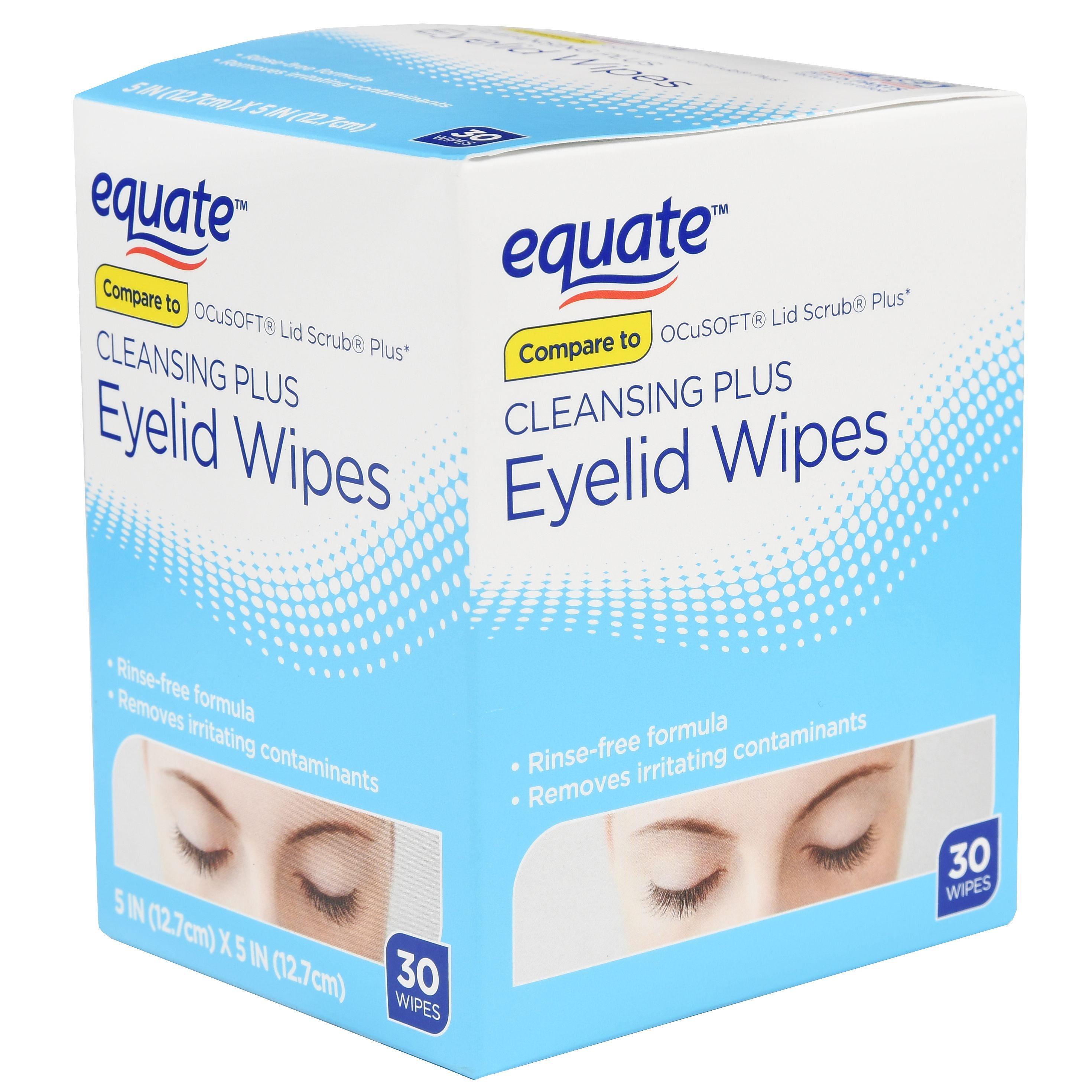 Equate Cleansing Plus Eyelid Wipes, 30 Count