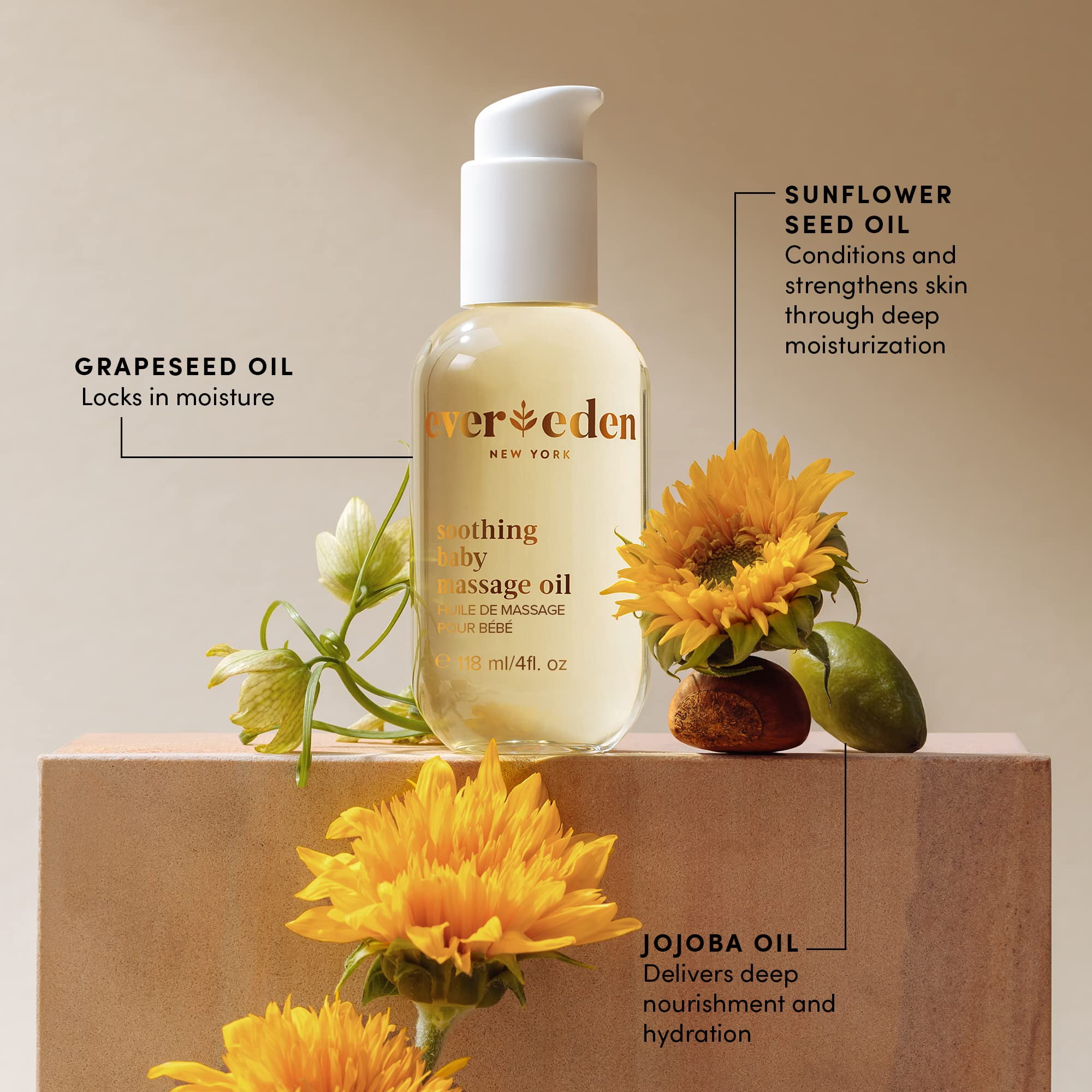 Evereden Soothing Baby Massage Oil 4 fl oz.
