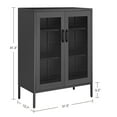 thumbnail image 2 of SONGMICS HOME 3-Tier Metal Storage Cabinet with Mesh Doors – Multipurpose Office Organizer Rack, Black, 2 of 5