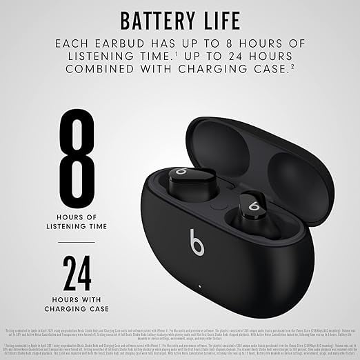 Restored Beats by Dr. Dre Studio Buds Black Totally Wireless