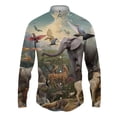 thumbnail image 3 of Nueva camisa con estampado de elefante, moda de primavera y otoño, camisa hawaiana de manga larga para hombre, ropa de calle para hombre, 3 of 5