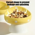thumbnail image 5 of Ceramic Elevated Cat Bowls, Tilted Raised Pet Dish Anti Vomit Kitten Bowl for Indoor Cats, Whisker Friendly Pet Food and Water Bowl for Kitten, Cat, Puppies, Dishwasher Safe (Yellow), 5 of 6