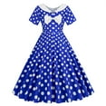thumbnail image 3 of UPPADA Women's Classic Tea Dress Short Sleeve Swing Cocktail Party Dresses 1950s Retro Vintage Polka Dot 1950s Rockabilly Prom Midi Dress, 3 of 6