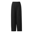 thumbnail image 4 of Huowey Women's Pants Casual High Waist Palazzo Pants Flowy Beach Trousers Summer Comfortable Elastic Waist Wide Leg Chiffon Outfit, 4 of 5