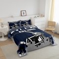thumbnail image 3 of Erosebridal Retro Football Bedding Sets Toddler with Comforter, Rugby Player Duvet Insert, Sports Print Decor, Reversible 2pcs, 3 of 8